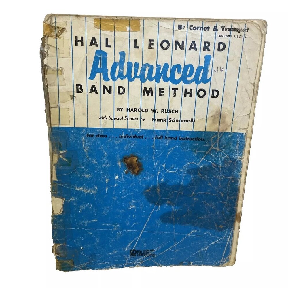 Hal Leonard Bb Cornet Trumpet Advanced Band Method 1963 Sheet Music Book